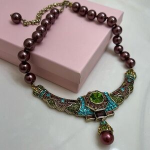 Vintage-Inspired Pearl and Gemstone Necklace